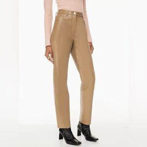 Wilfred Aritzia Melina Ankle Pant Sand White Size 2 Faux Leather Office Casual
